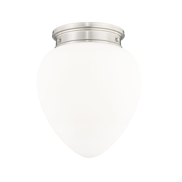 Z-Lite Gideon Flush Mount, 1-Light, 12.5 In.W x 15 In.H, Brushed Nickel/Etched Opal 1945F12-BN - main